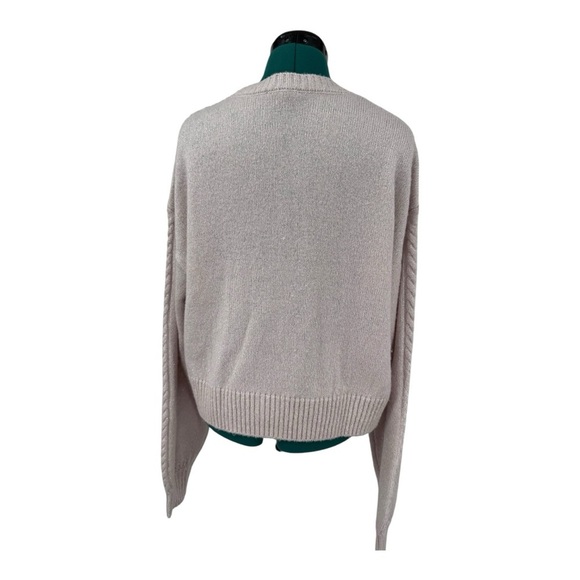 Paige Sofia Wool Blend Metallic Cardigan in light grey in NWOT - Picture 6 of 9